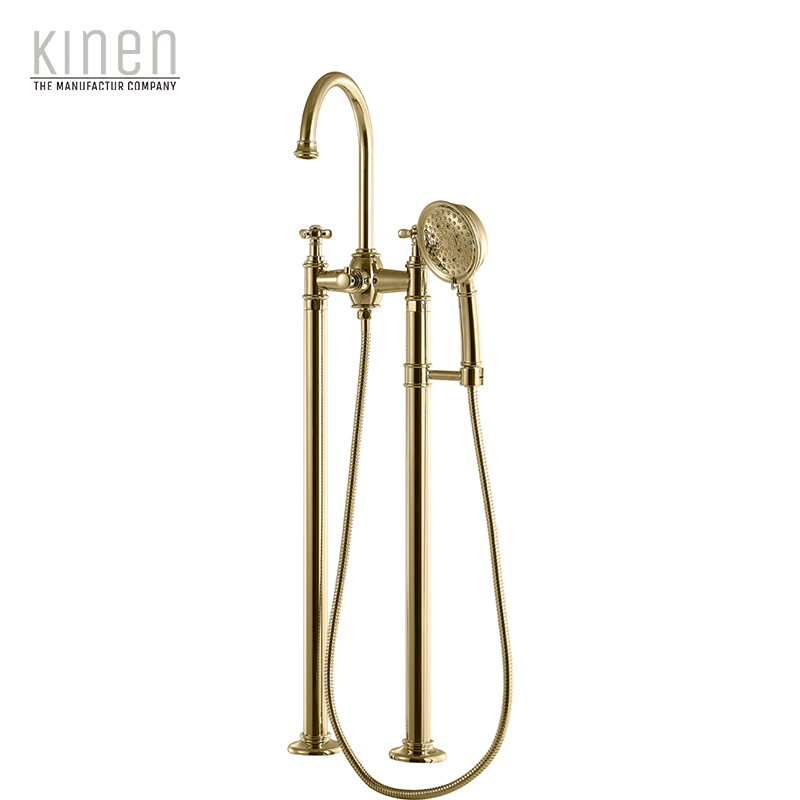 Kinen Danube Series Double Lever Bath Mixer Floor-standing in Chrome