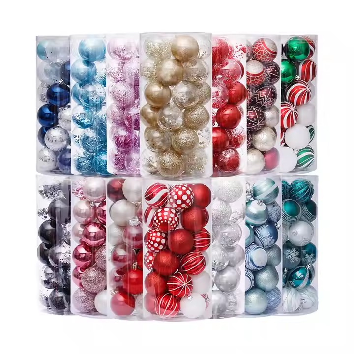 High Quality Hanging Ball Shatterproof Durable Xmas Decoration Glowing Ball Colorful Christmas Ball