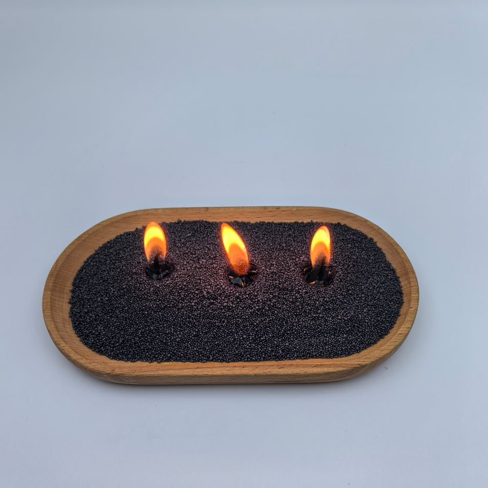 Sand wax pearled candle wax
