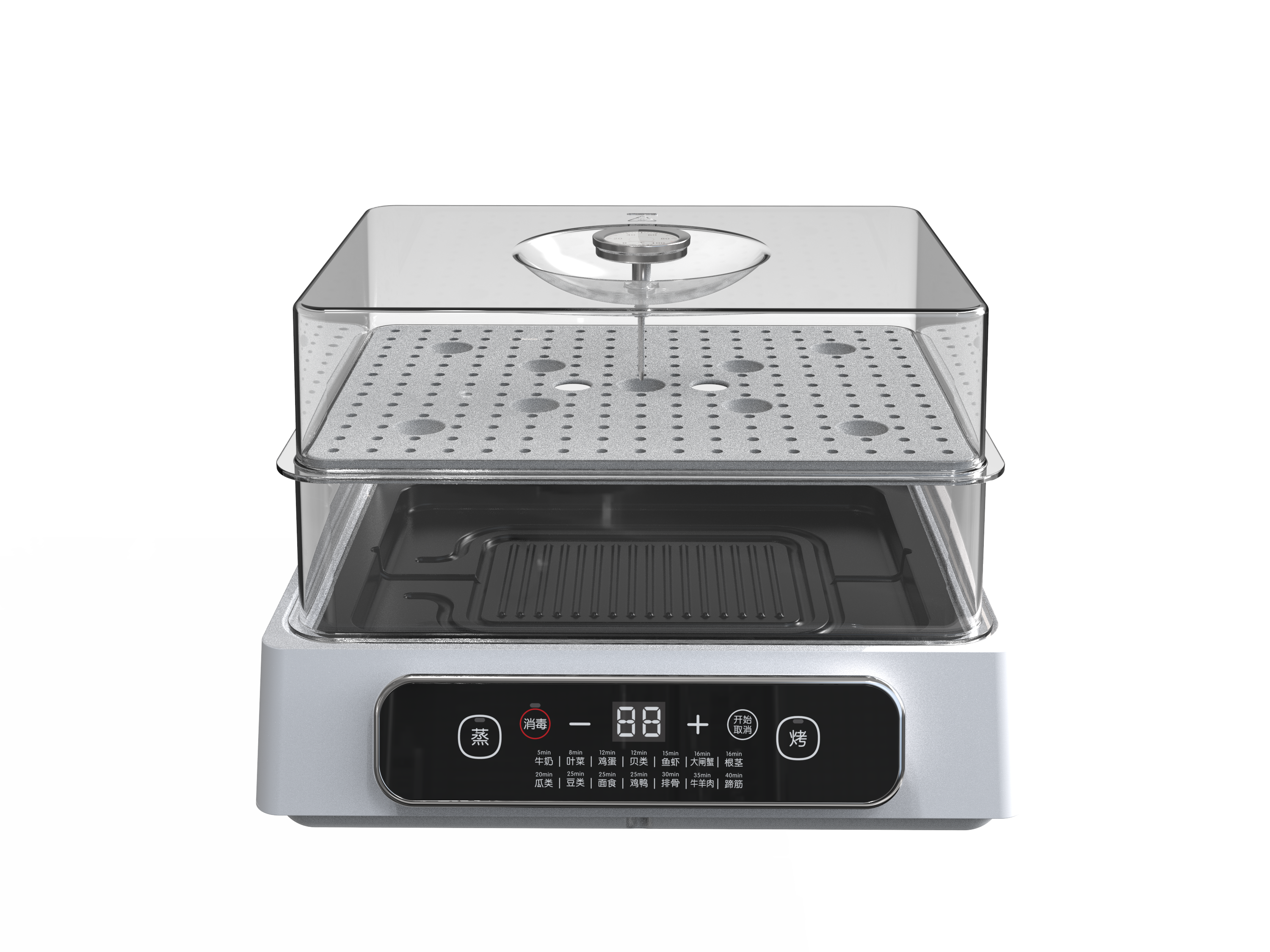 Plateau steam oven.