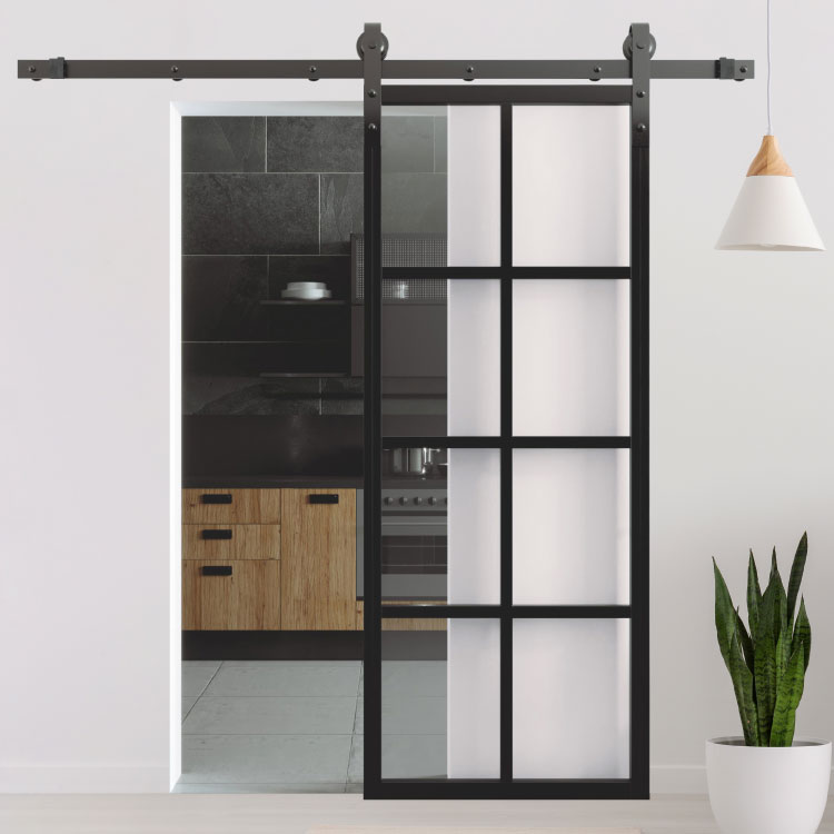 Glass barn door