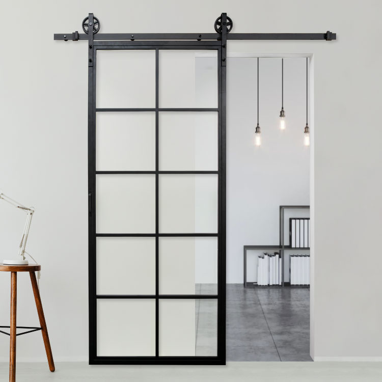 Glass barn door
