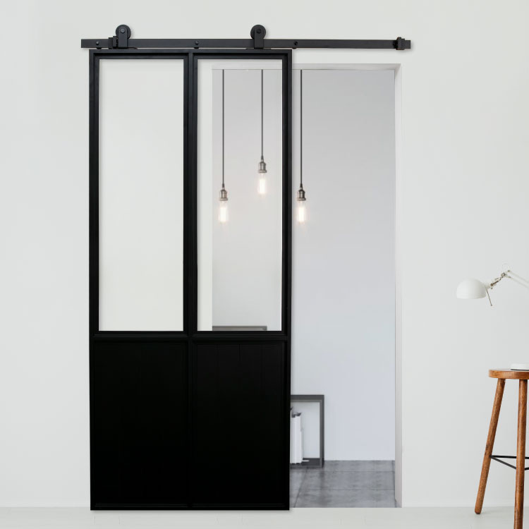 Glass barn door
