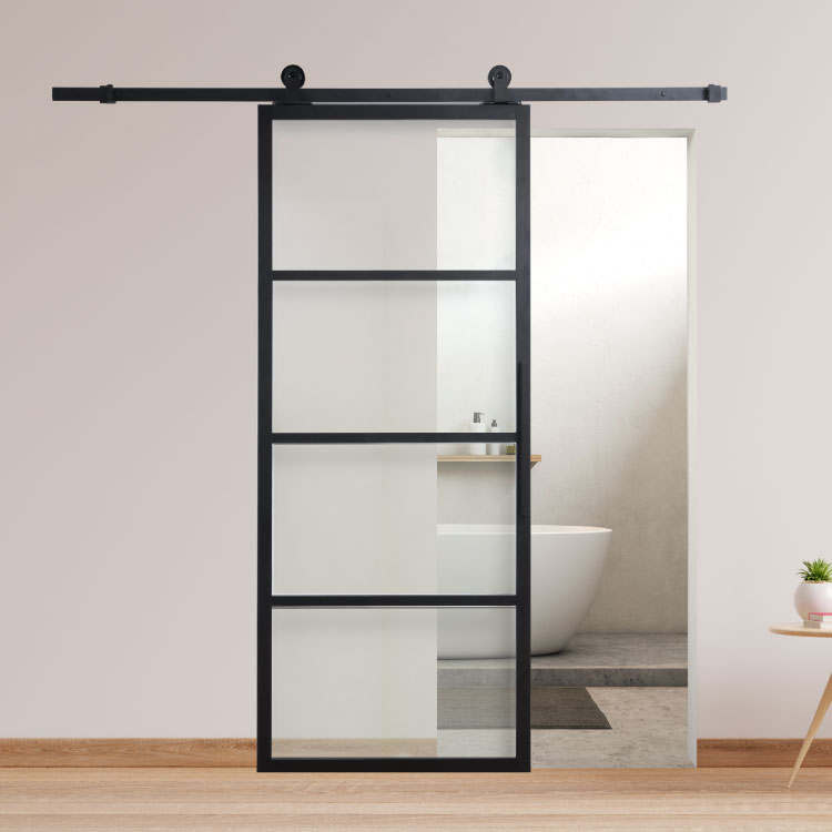 Glass barn door