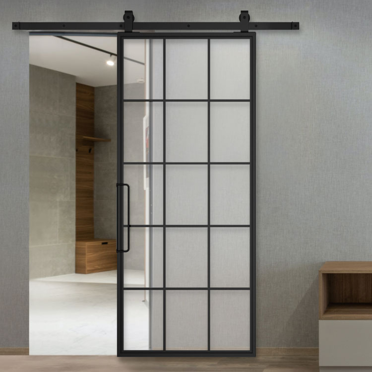 Glass barn door