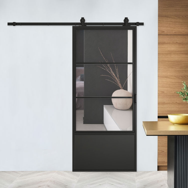 Glass barn door