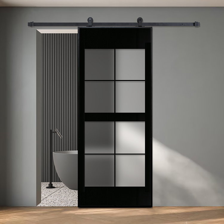 Glass barn door