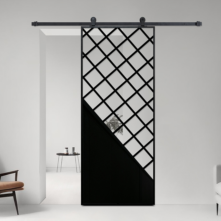 Glass barn door