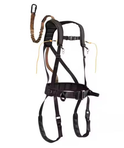 Hunting Climbing Combo Harness, Lineman's Rope, Tree Strap, Suspension Relief Strap & Carabiner
