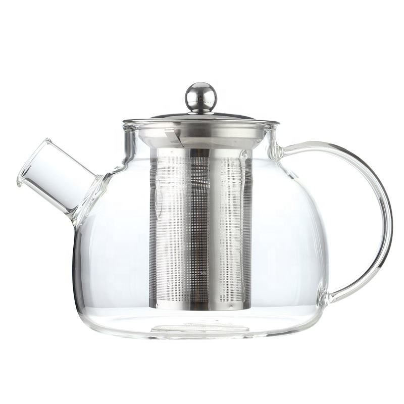 Clear glass teapot