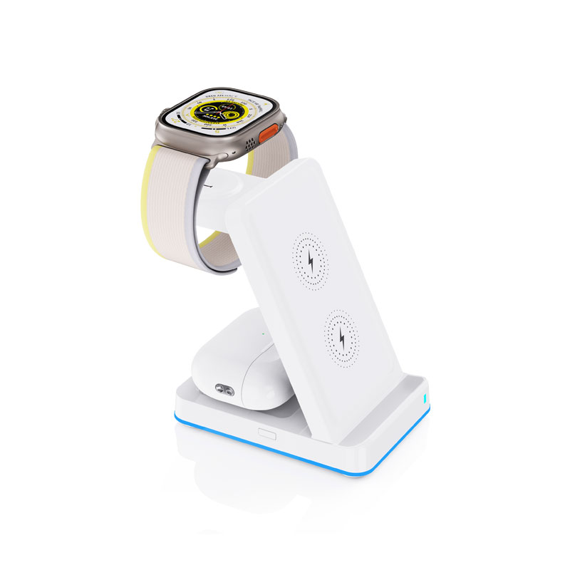 3 in 1 Smart Electric Wireless Charger Double-Sided iWatch and Samsung Watch Charging Night Light