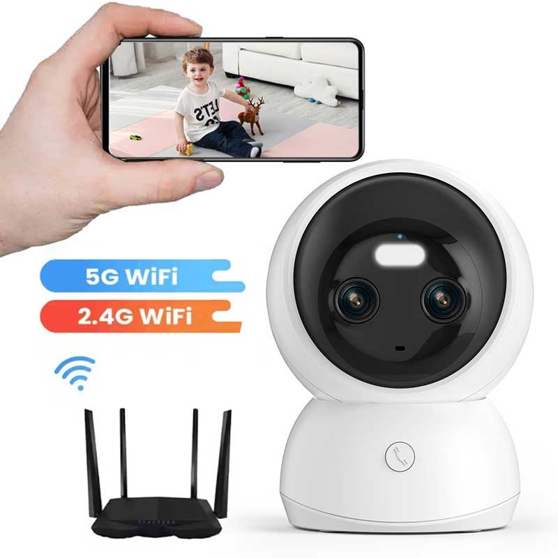 648JG2D 3MP Color Night Vision Dual Band 5G/2.4G Wireless Dual Lens WIFI IP Network Security Camera
