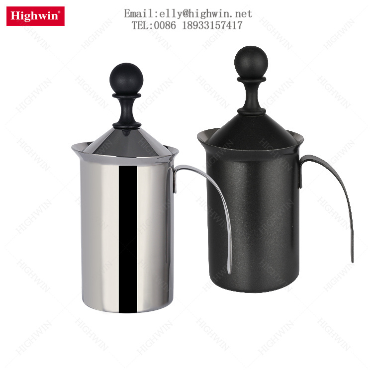 Stainless Steel Manual Milk Foamer, Handheld Coffee Milk Frothing Pitchers,