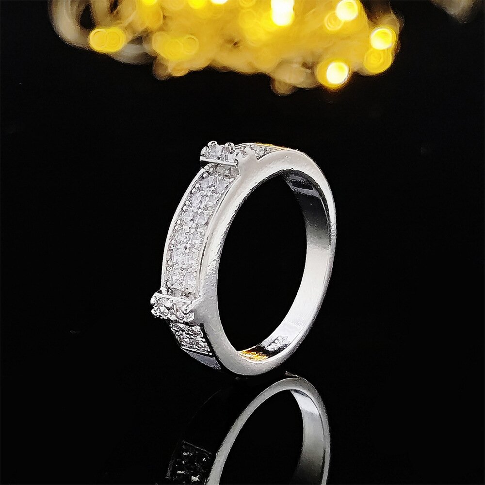 Luxury round geometric premium women's combination ring