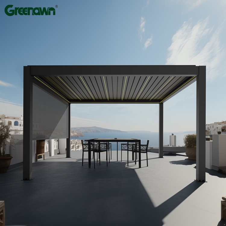 Luxury Modern Outdoor Pergola Aluminium Waterproof Louver Roof Metal Garden Pergola