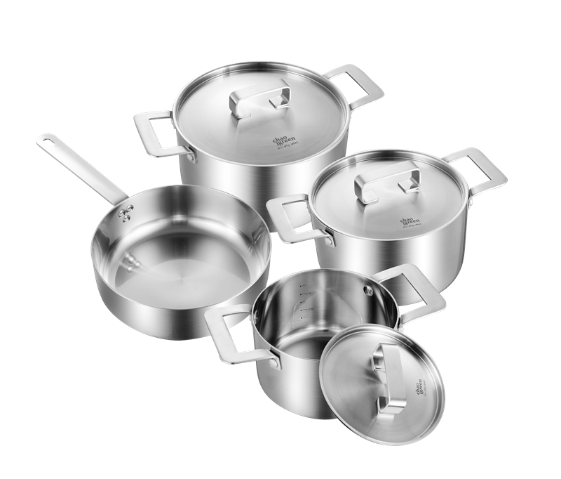 Tri Ply 304 Stainless Steel cookware set Frypan casserole sacucepan