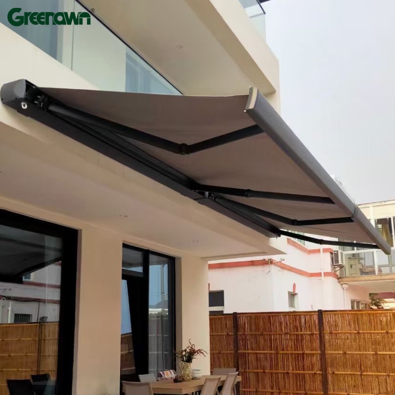 Outdoor Retractable Awning Canopy Full Cassette Motorized Awning
