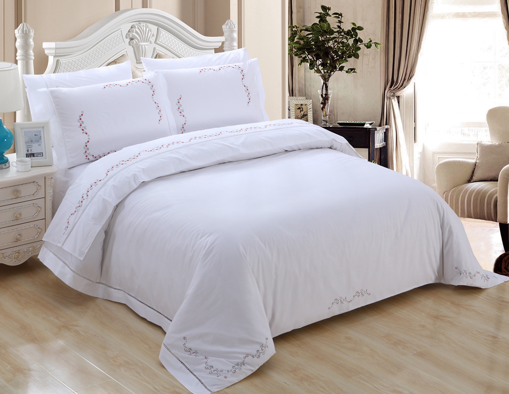 Cotton Embroidery Bed Sheet Set