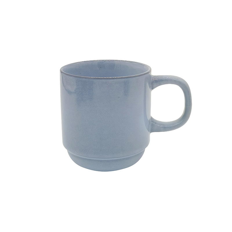 Creative ceramic glass simple milk jade mug Stack cup Household glass with handle color water cup