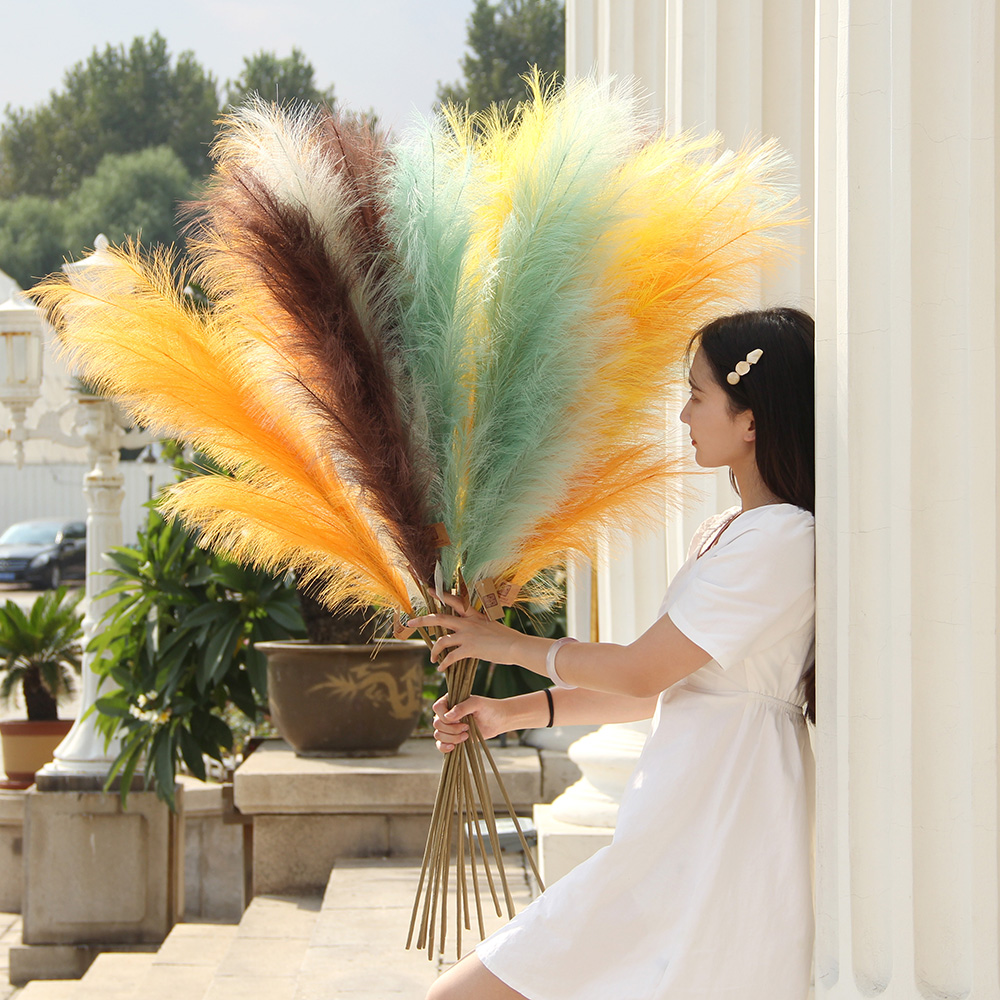 Transworld Artificial Colorful Pampas Grass Multiple Sizes Fully Pampas Grass ForWedding Party Decor