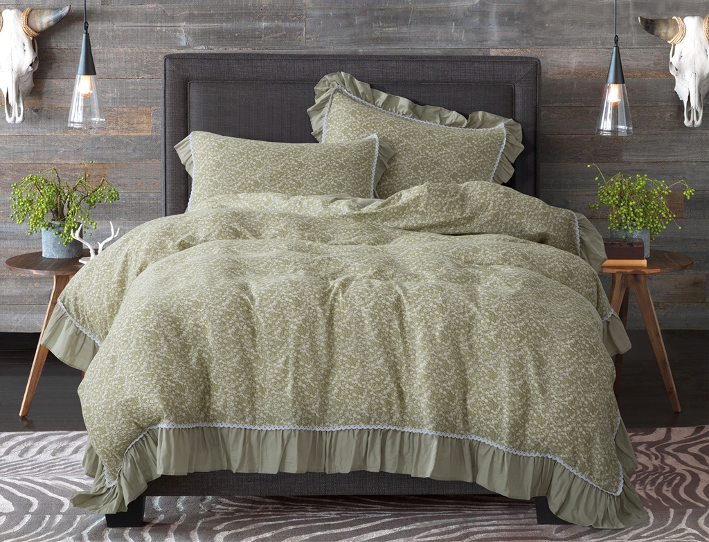 Bamboo Cotton 60/40 2 Layer Sheer Printed Duvet Cover Set