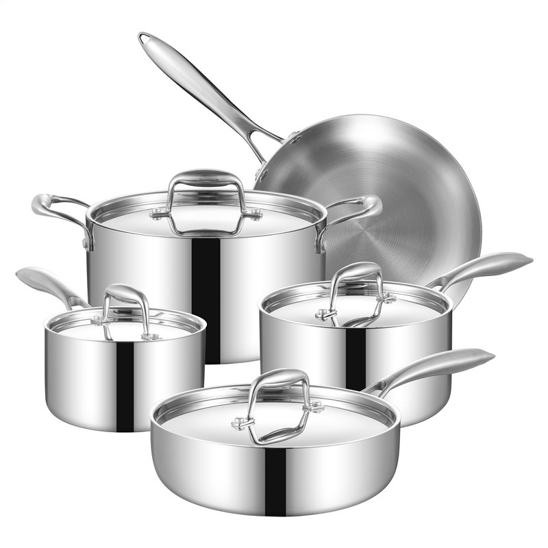 Tri Ply 304 Stainless Steel cookware set Frypan casserole sacucepan