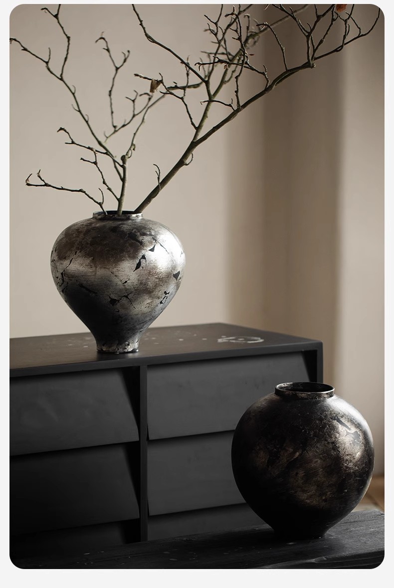 Jingdezhen Manwei Space Home Decoration Co., Ltd. Silver Foil Crack Flower Ceramic Vase