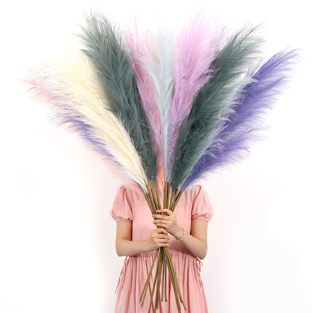 Transworld Artificial Colorful Pampas Grass Multiple Sizes Fully Pampas Grass ForWedding Party Decor