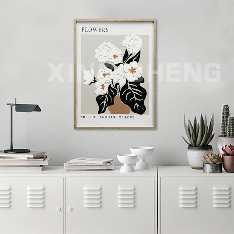 XINGCHENG Abstract Flora Print Framed Canvas With Styrofoam