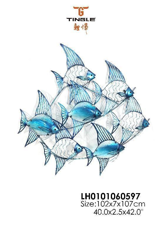 Glass fish wall hanging