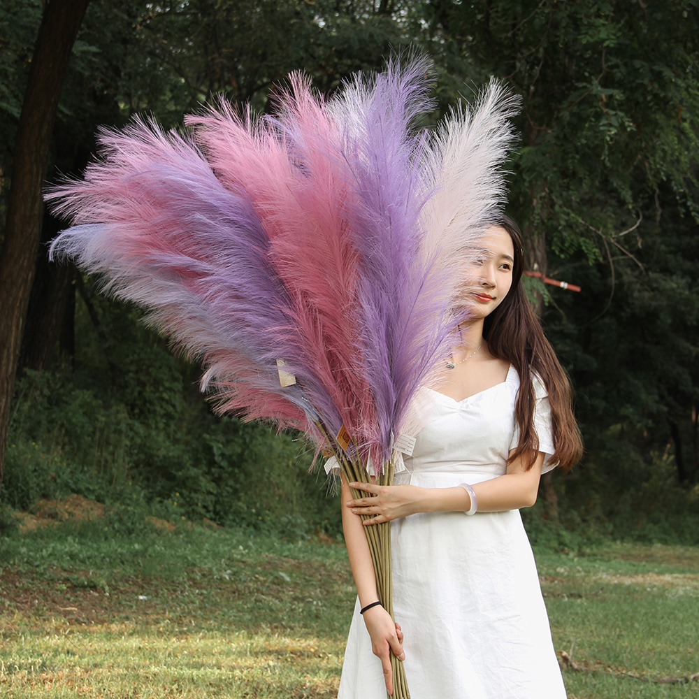 Transworld Artificial Colorful Pampas Grass Multiple Sizes Fully Pampas Grass ForWedding Party Decor