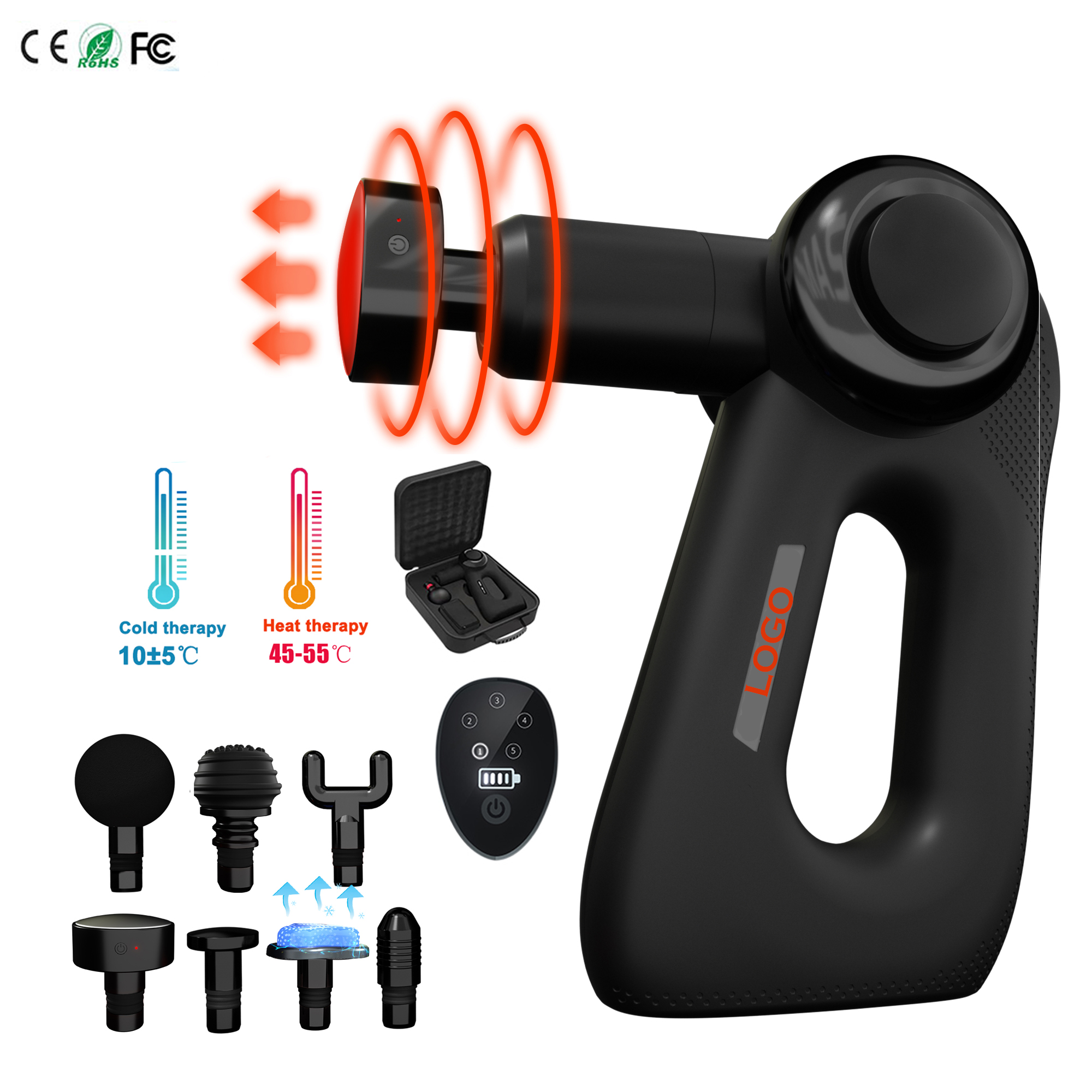 Healthpal New Design Portable Multifunction Deep Muscle Facial Fit Pulse Massage Gun Free Shipping