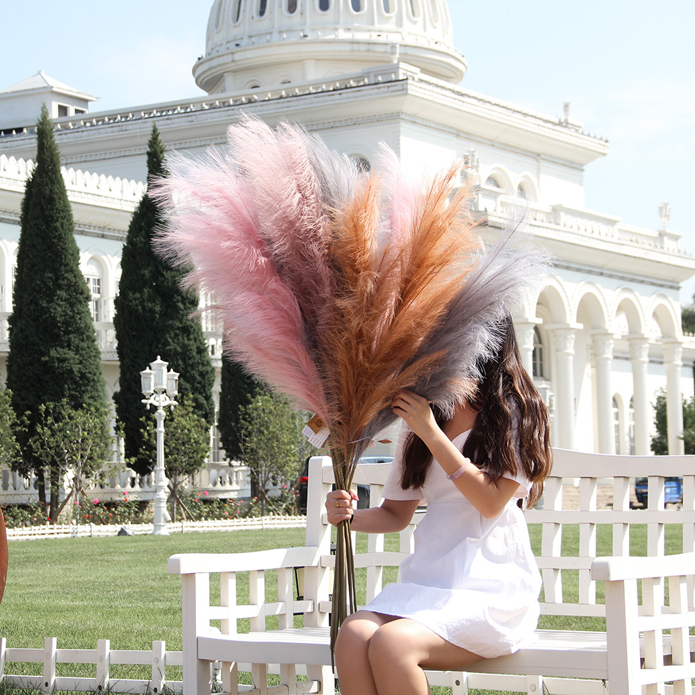 Transworld Artificial Colorful Pampas Grass Multiple Sizes Fully Pampas Grass ForWedding Party Decor