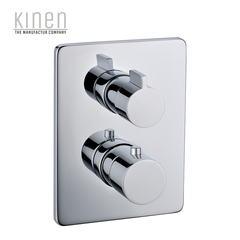 Kinen Pontus Series Rotary Button 2F Thermostatic Shower Valve For Concealed Installation in Chrome