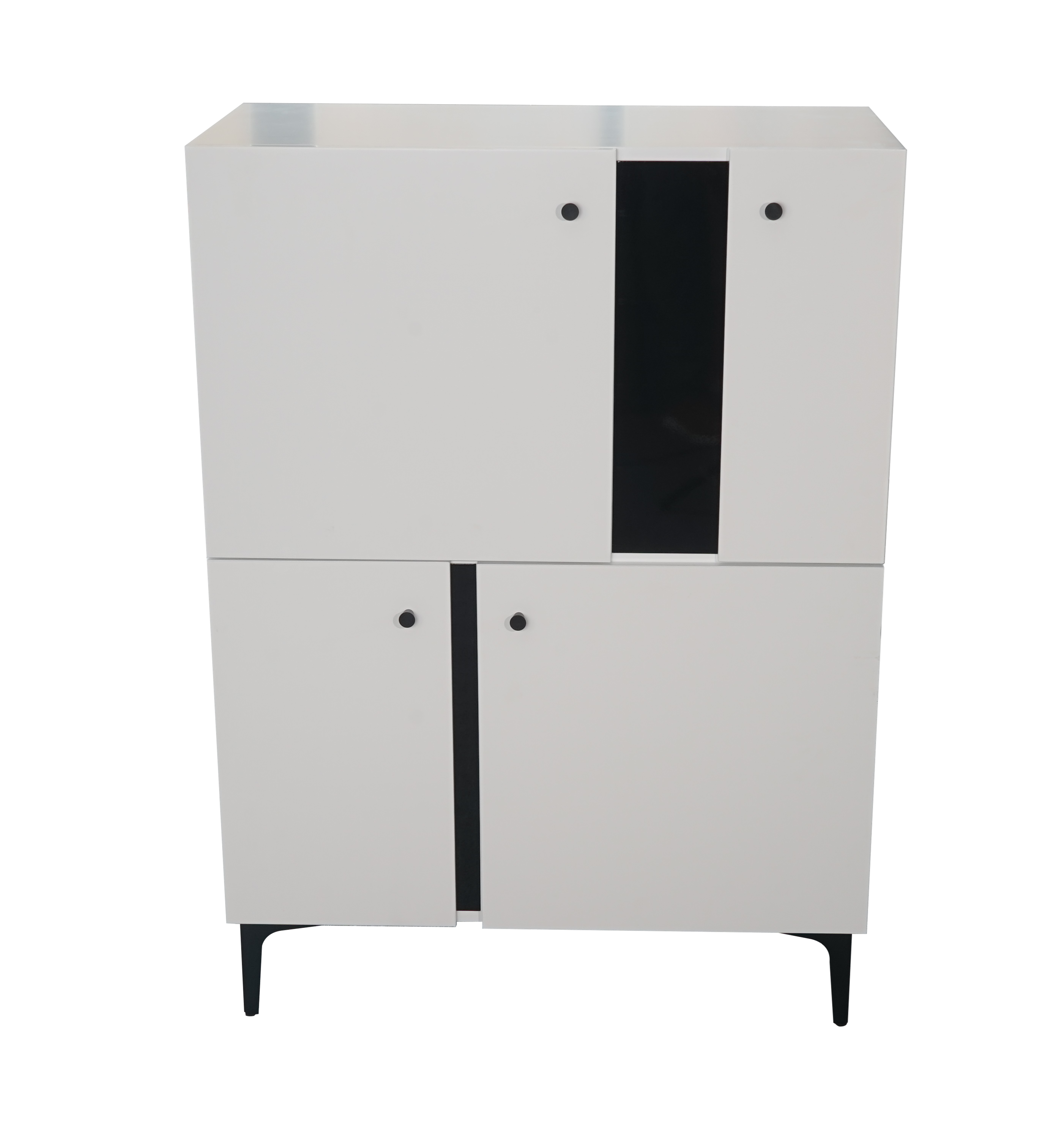 Sideboard with 4 doors, metal stands