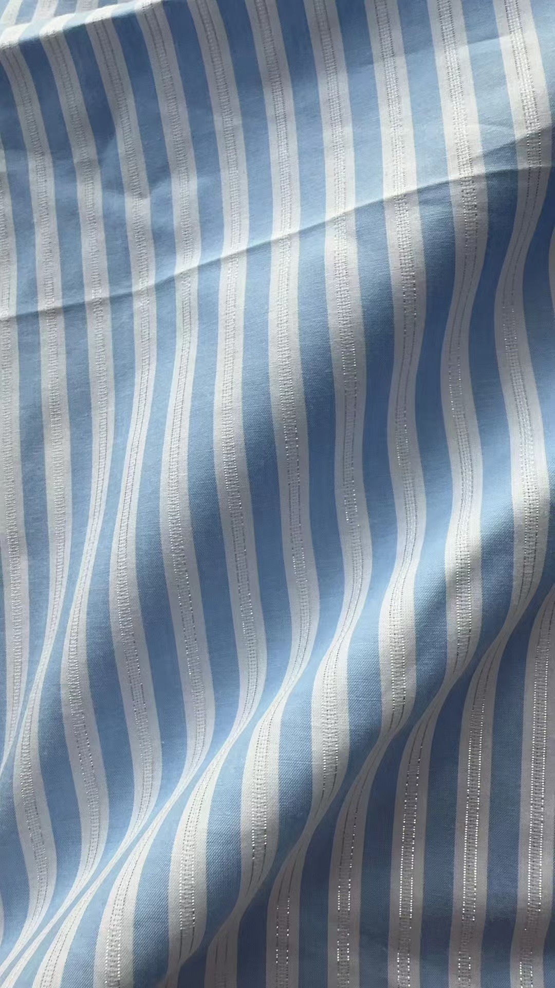 Cotton Lurex Strip Shirt Fabric