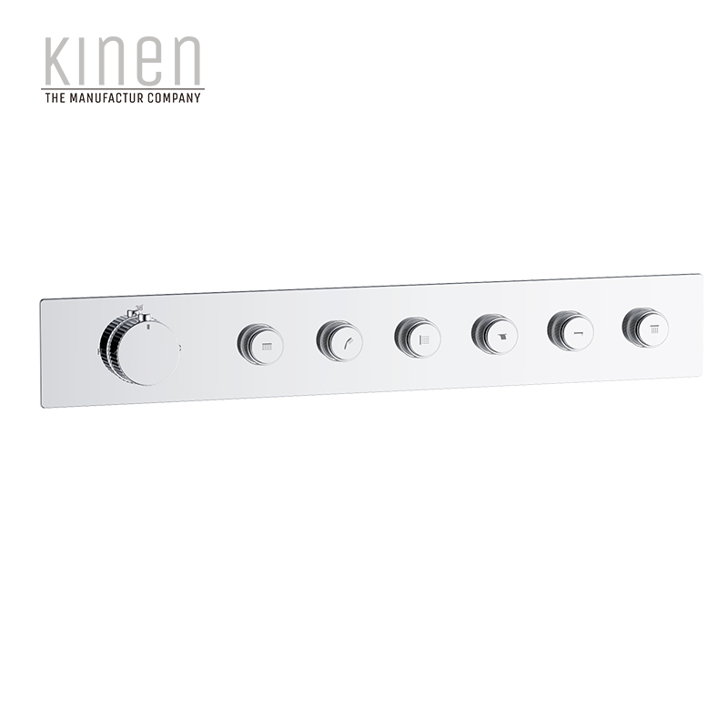Kinen Pontus Series Push Button 6F Thermostatic Shower Valve For Concealed Installation in Chrome