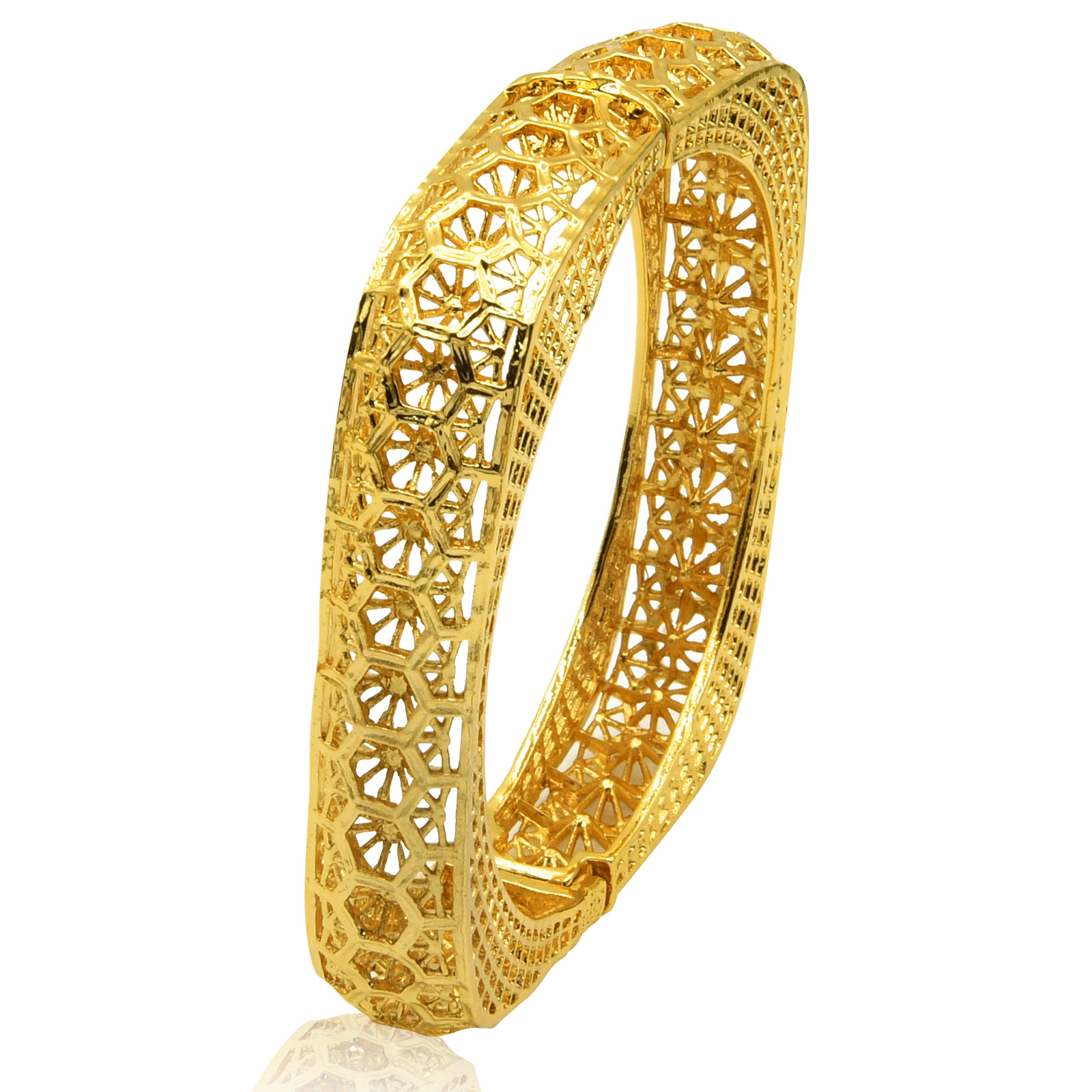 Bridal wedding 24K gold-plated square alloy women's jewelry bracelet