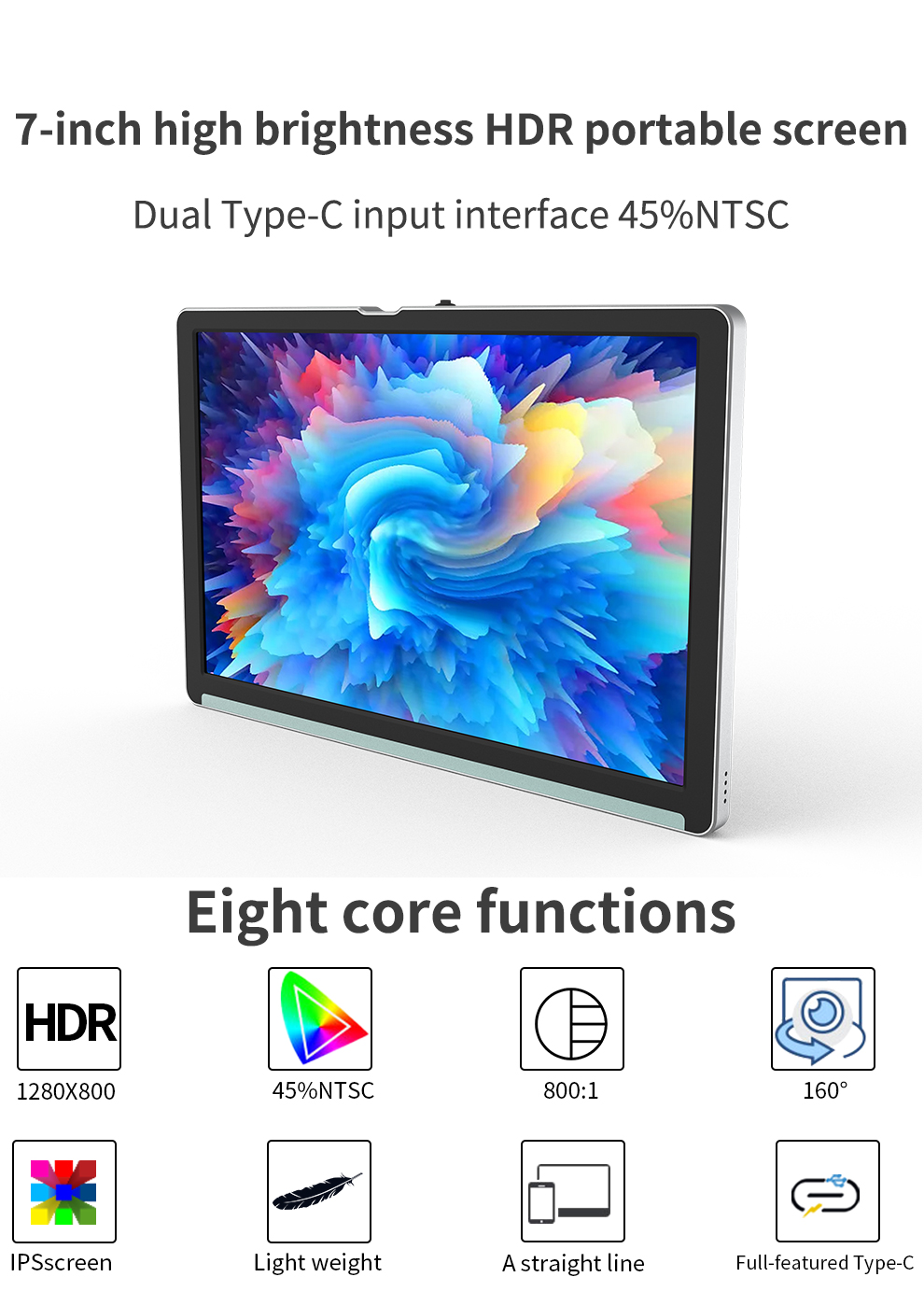 7-inch portable LCD screen