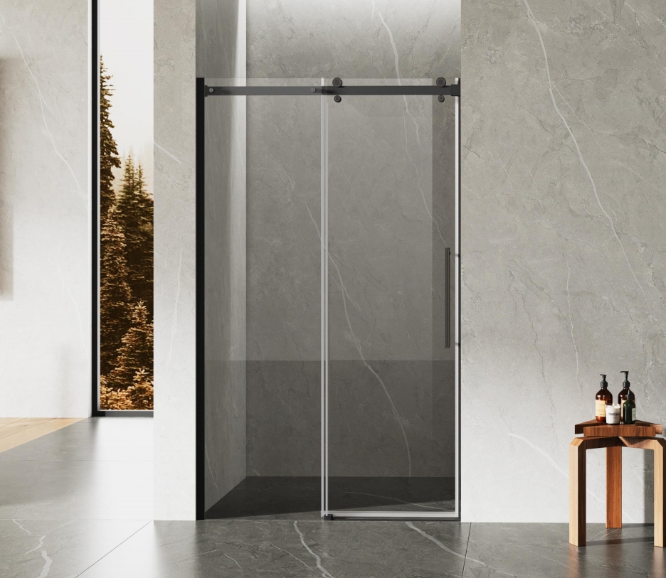 Frameless sliding shower door