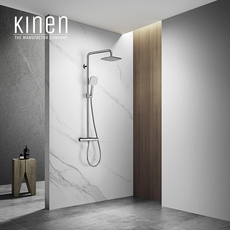 Kinen Alpine Thermostat Series Thermostatic Shower Combination For Exposed Installation in Chrome