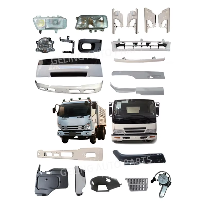 heavy truck spare body part accessories headlight bumper grille door corner lamp mirror for isuzu