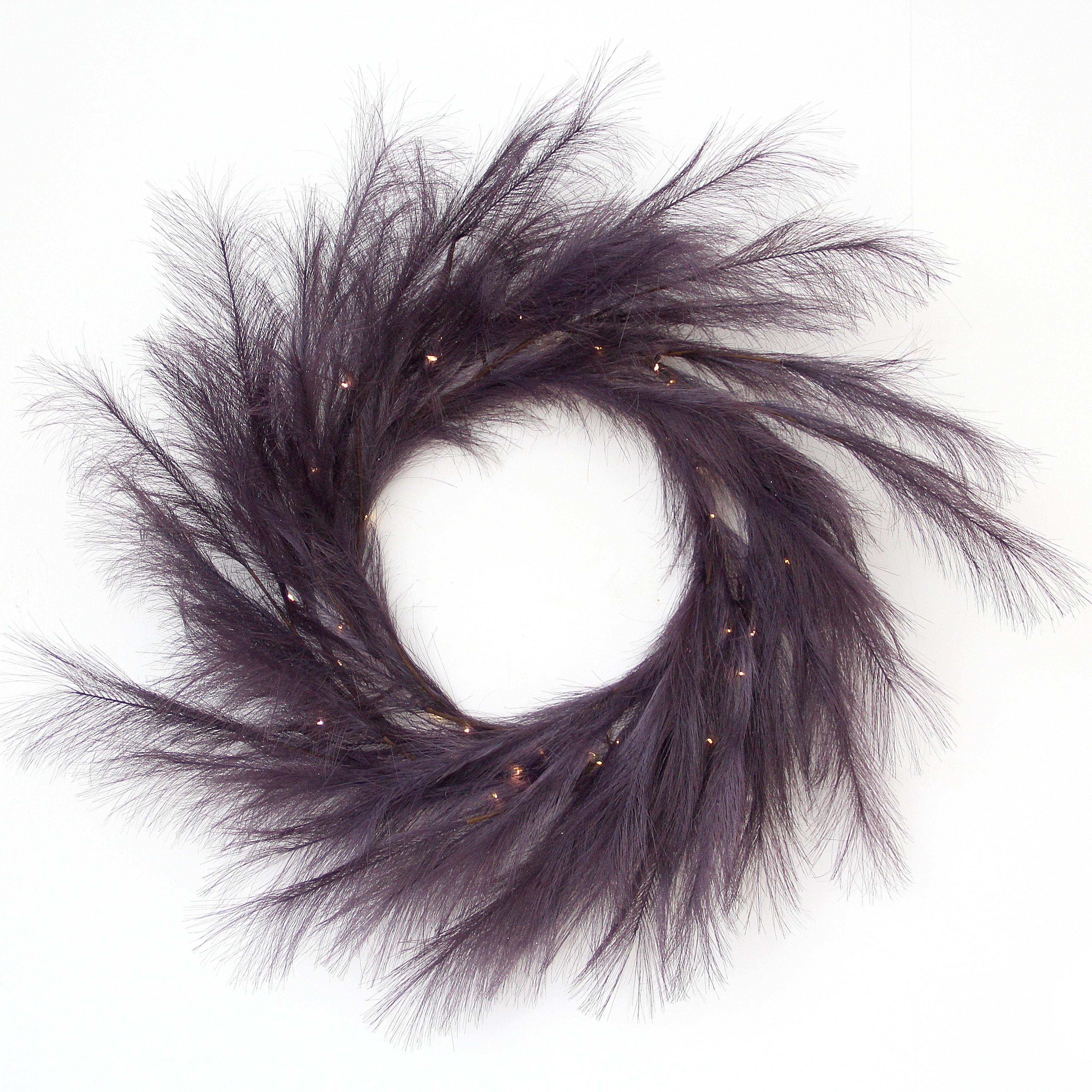 Transworld Artificial Pampas Grass Wreat Multicolour Large Faux Reed Wreath For Home Decorations