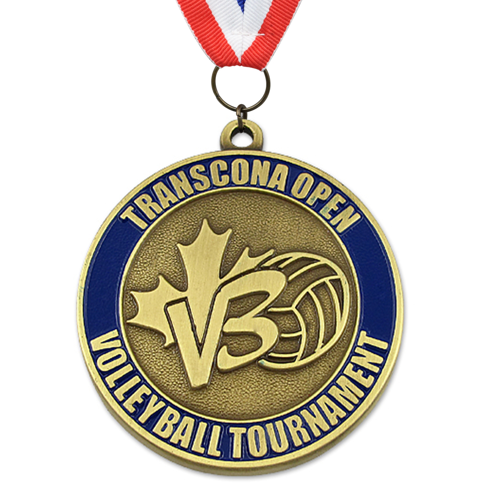 Quality Custom Volleyball 3D Logo Medal Race Metal Award Medals With Ribbon