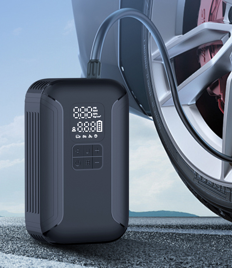 Portable Tire Inflator ,jump starter, Cordless Air Compressor Pump W/ Digital Screen and LED