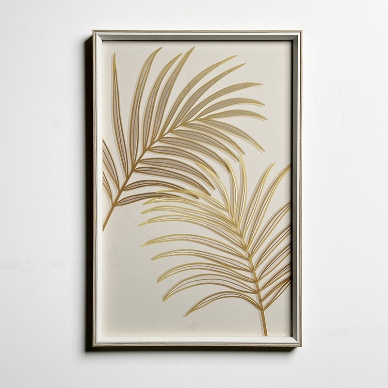 China Professional Factory Leaves Hot Sell Designs Wall Art Framed Bathroom Bedroom Living Room