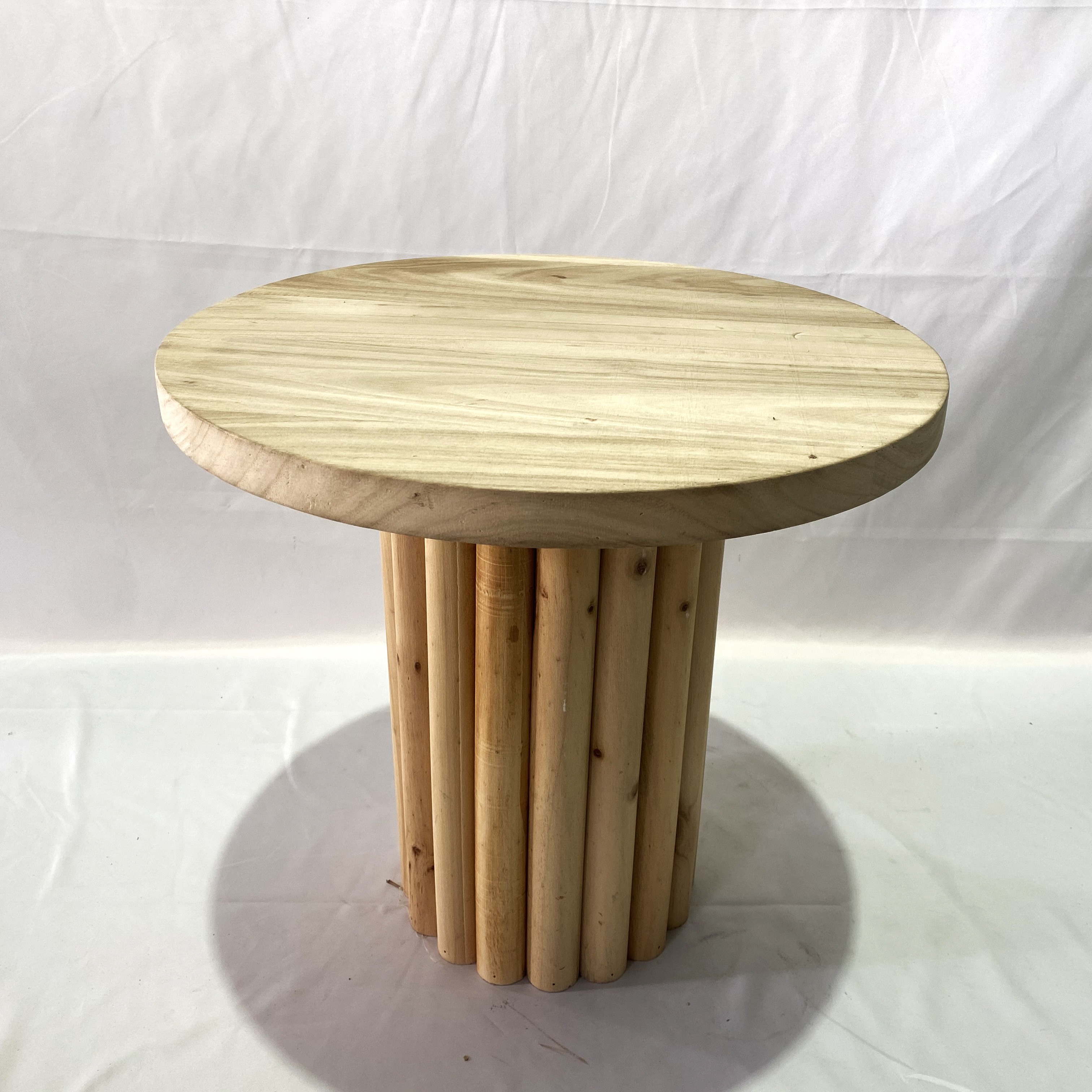 Natural wood small side table