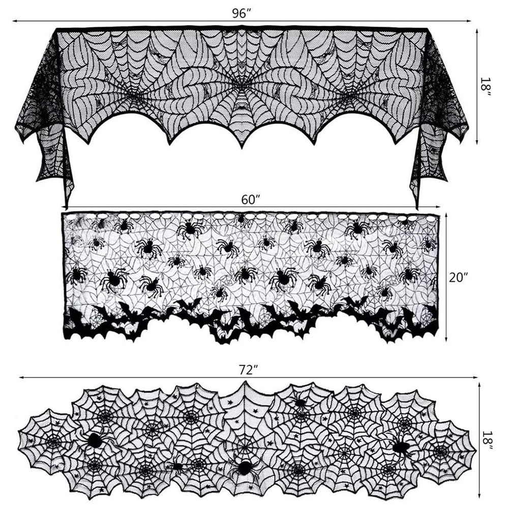 Halloween Spider Web Lace Table Flag Decoration