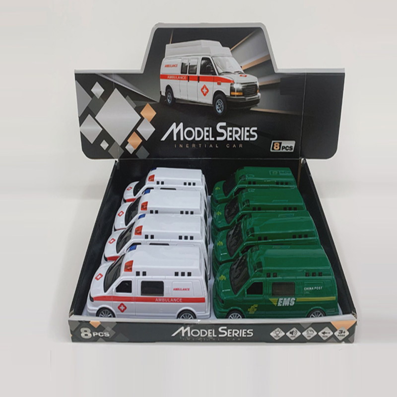 Friction power car toy（ambulance, mail truck mix）