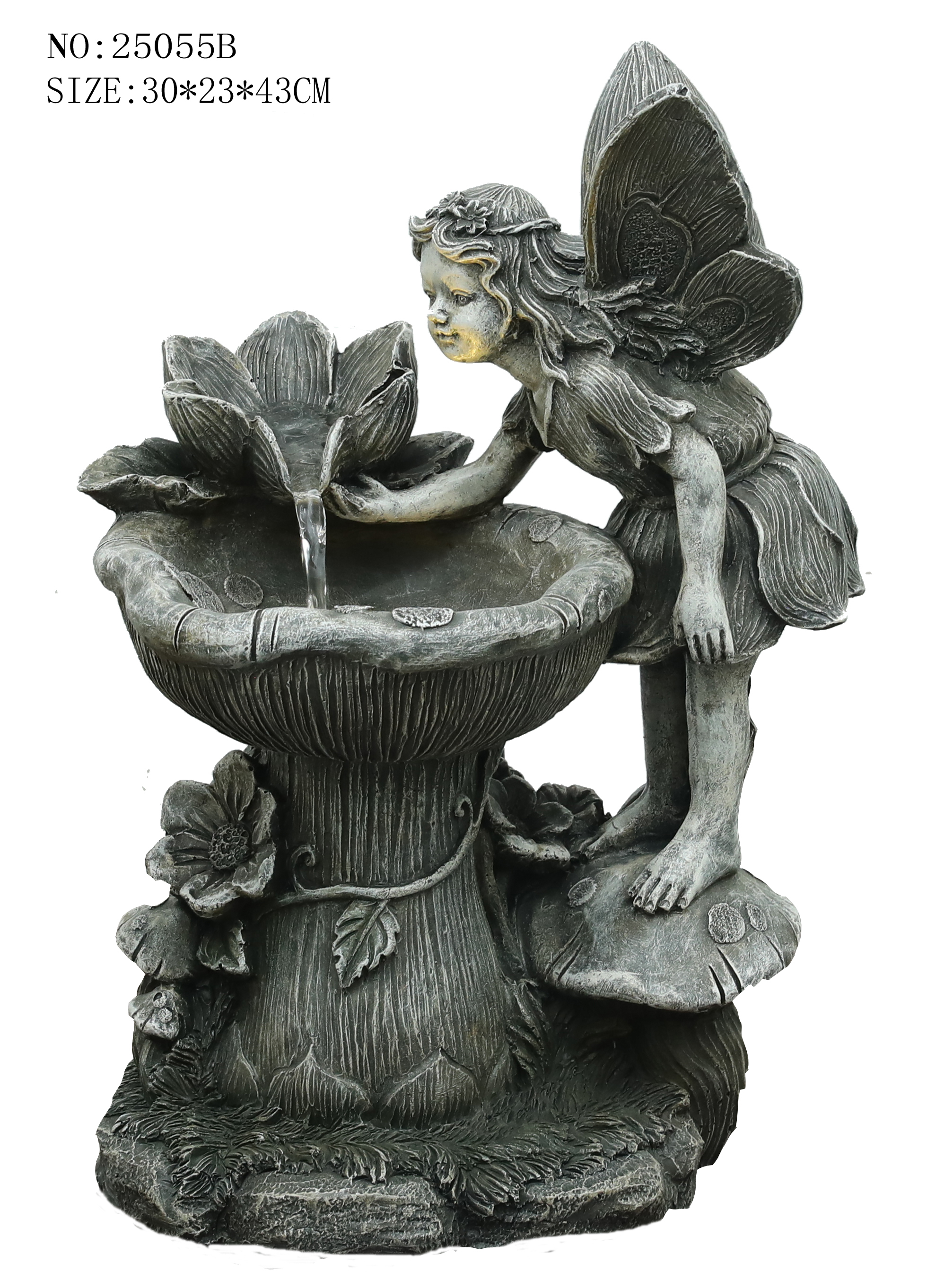 Angel water fountain for garden